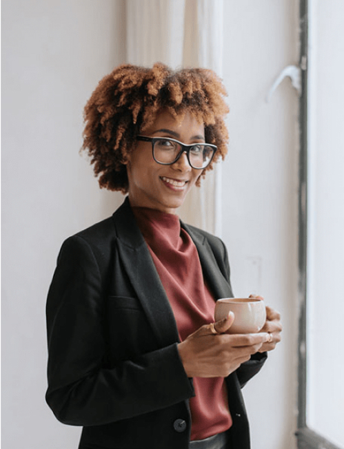 Woman holding coffee